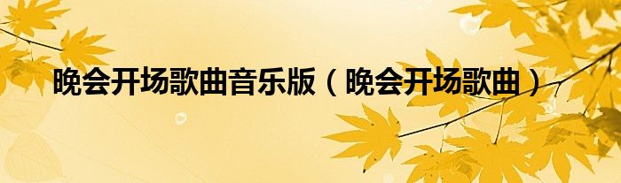 晚会开场歌曲音乐版（晚会开场歌曲）