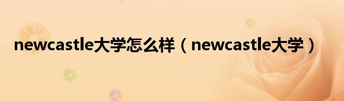 newcastle大学怎么样（newcastle大学）