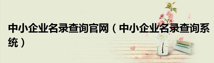 中小企业名录查询官网（中小企业名录查询系统）