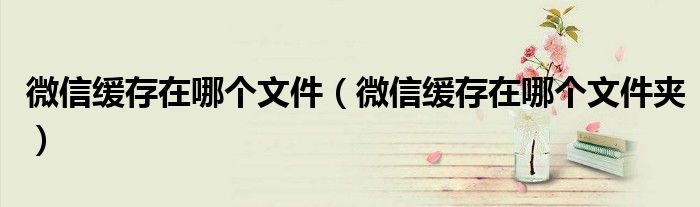 微信缓存在哪个文件（微信缓存在哪个文件夹）