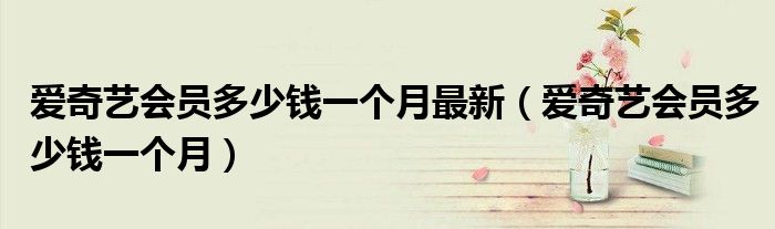爱奇艺会员多少钱一个月最新（爱奇艺会员多少钱一个月）