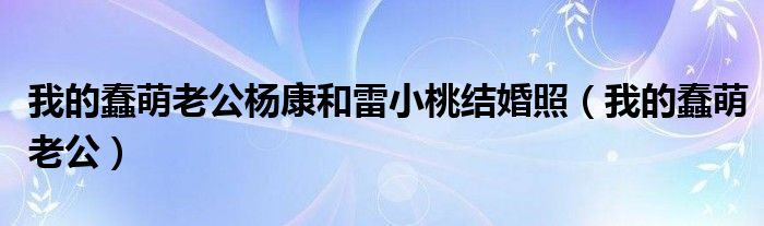 我的蠢萌老公杨康和雷小桃结婚照（我的蠢萌老公）
