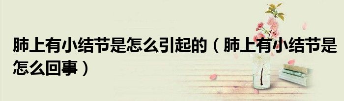 肺上有小结节是怎么引起的（肺上有小结节是怎么回事）