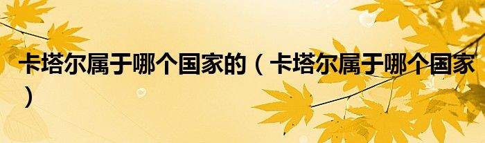 卡塔尔属于哪个国家的（卡塔尔属于哪个国家）