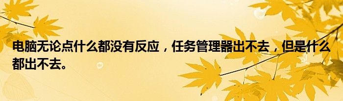 电脑无论点什么都没有反应，任务管理器出不去，但是什么都出不去。