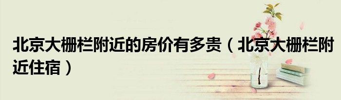 北京大栅栏附近的房价有多贵（北京大栅栏附近住宿）