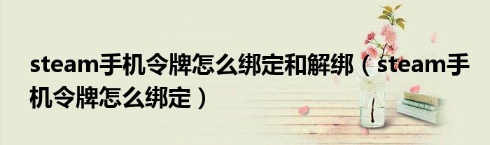 steam手机令牌怎么绑定和解绑（steam手机令牌怎么绑定）