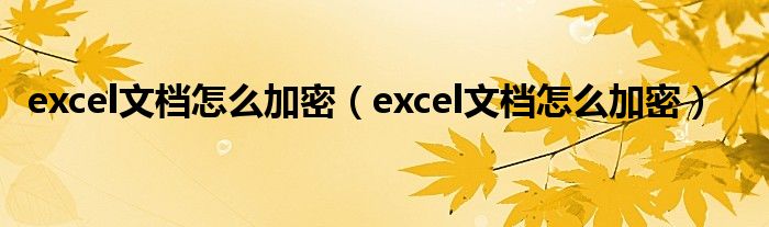 excel文档怎么加密（excel文档怎么加密）
