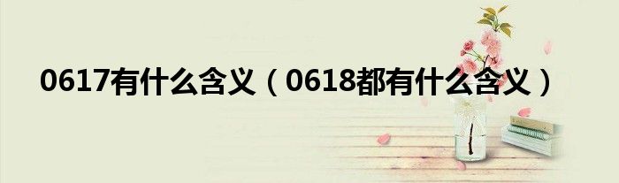0617有什么含义（0618都有什么含义）