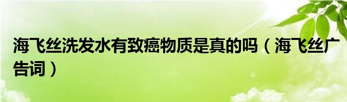 海飞丝洗发水有致癌物质是真的吗（海飞丝广告词）
