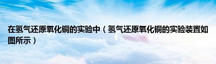 在氢气还原氧化铜的实验中（氢气还原氧化铜的实验装置如图所示）