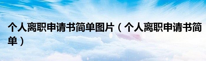 个人离职申请书简单图片（个人离职申请书简单）