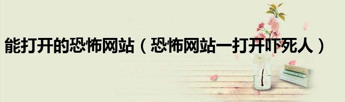 能打开的恐怖网站（恐怖网站一打开吓死人）