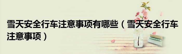 雪天安全行车注意事项有哪些（雪天安全行车注意事项）