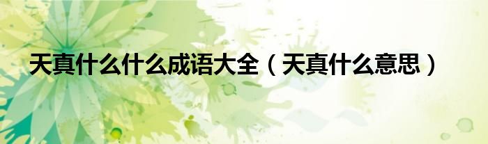 天真什么什么成语大全（天真什么意思）