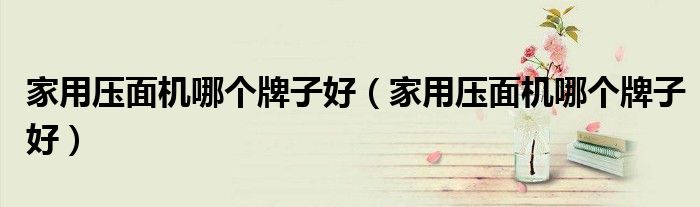 家用压面机哪个牌子好（家用压面机哪个牌子好）