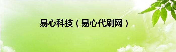 易心科技（易心代刷网）