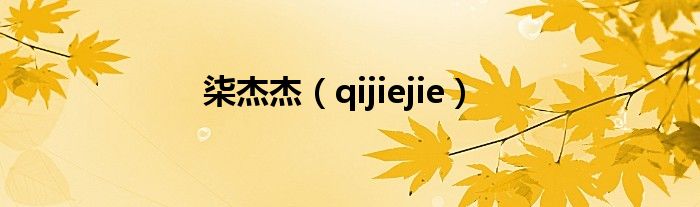 柒杰杰（qijiejie）