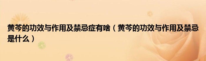 黄芩的功效与作用及禁忌症有啥（黄芩的功效与作用及禁忌是什么）