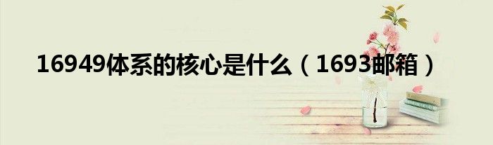 16949体系的核心是什么（1693邮箱）