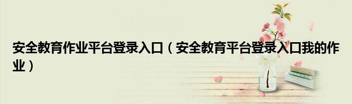 安全教育作业平台登录入口（安全教育平台登录入口我的作业）