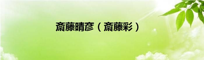 斎藤晴彦（斎藤彩）