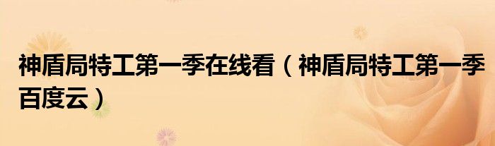 神盾局特工第一季在线看（神盾局特工第一季百度云）
