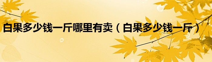白果多少钱一斤哪里有卖（白果多少钱一斤）