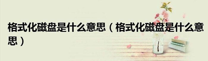格式化磁盘是什么意思（格式化磁盘是什么意思）