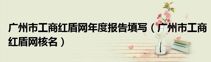 广州市工商红盾网年度报告填写（广州市工商红盾网核名）