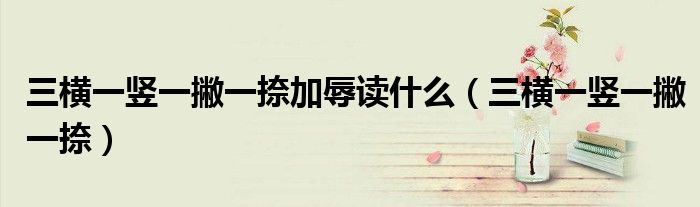 三横一竖一撇一捺加辱读什么（三横一竖一撇一捺）