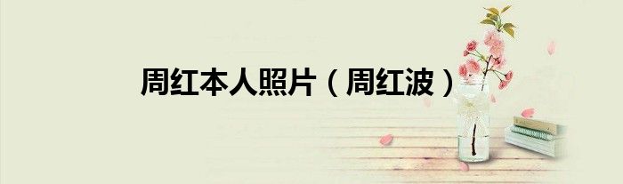 周红本人照片（周红波）