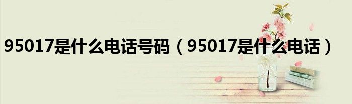 95017是什么电话号码（95017是什么电话）