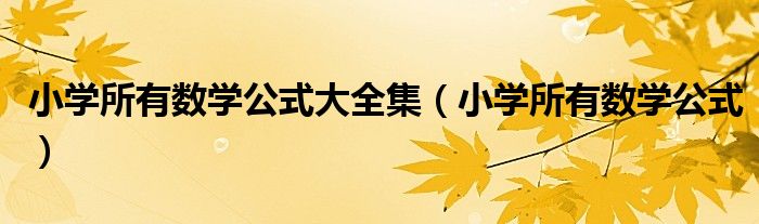 小学所有数学公式大全集（小学所有数学公式）