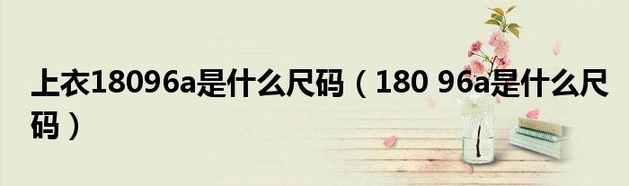 上衣18096a是什么尺码（180 96a是什么尺码）