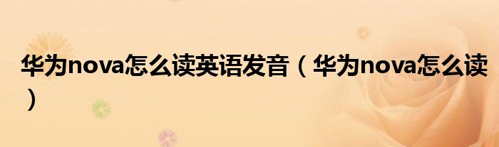 华为nova怎么读英语发音（华为nova怎么读）
