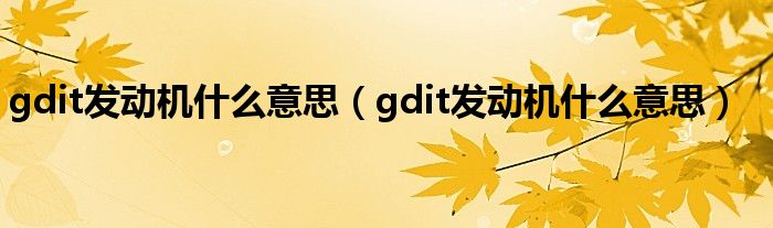 gdit发动机什么意思（gdit发动机什么意思）