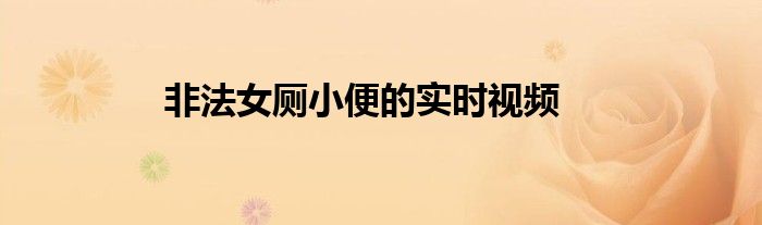 非法女厕小便的实时视频