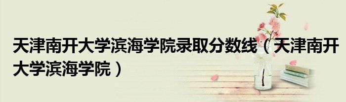 天津南开大学滨海学院录取分数线（天津南开大学滨海学院）