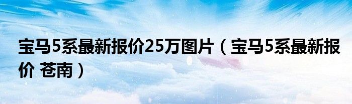 宝马5系最新报价25万图片（宝马5系最新报价 苍南）