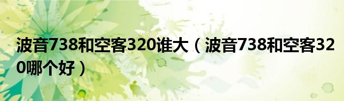 波音738和空客320谁大（波音738和空客320哪个好）