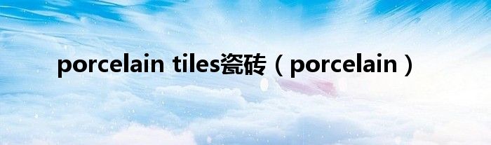 porcelain tiles瓷砖（porcelain）