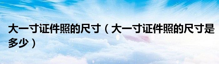 大一寸证件照的尺寸（大一寸证件照的尺寸是多少）