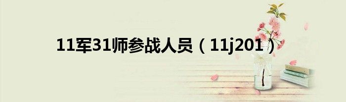 11军31师参战人员（11j201）
