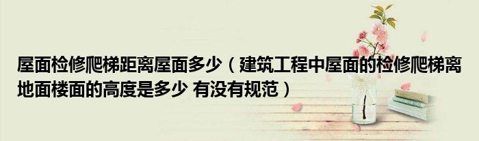屋面检修爬梯距离屋面多少（建筑工程中屋面的检修爬梯离地面楼面的高度是多少 有没有规范）