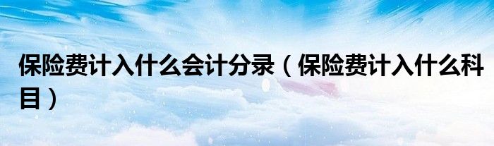 保险费计入什么会计分录（保险费计入什么科目）