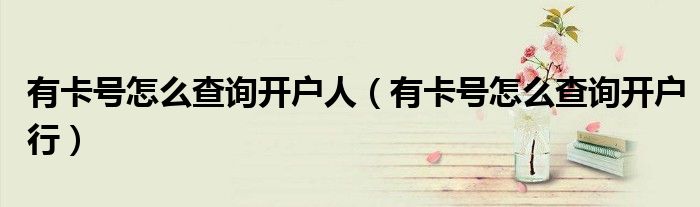 有卡号怎么查询开户人（有卡号怎么查询开户行）