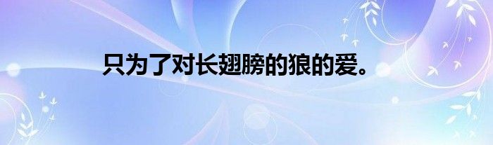 只为了对长翅膀的狼的爱。