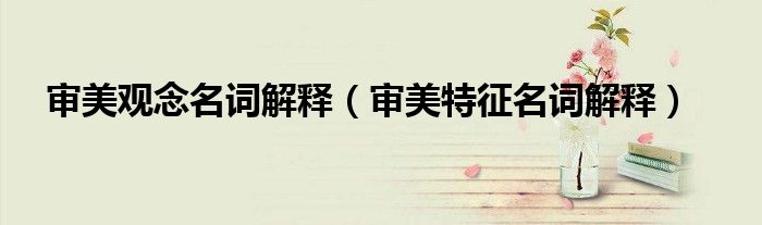 审美观念名词解释（审美特征名词解释）