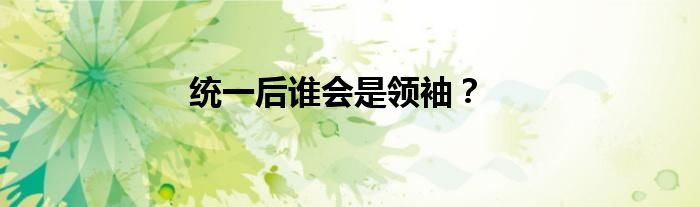 统一后谁会是领袖？